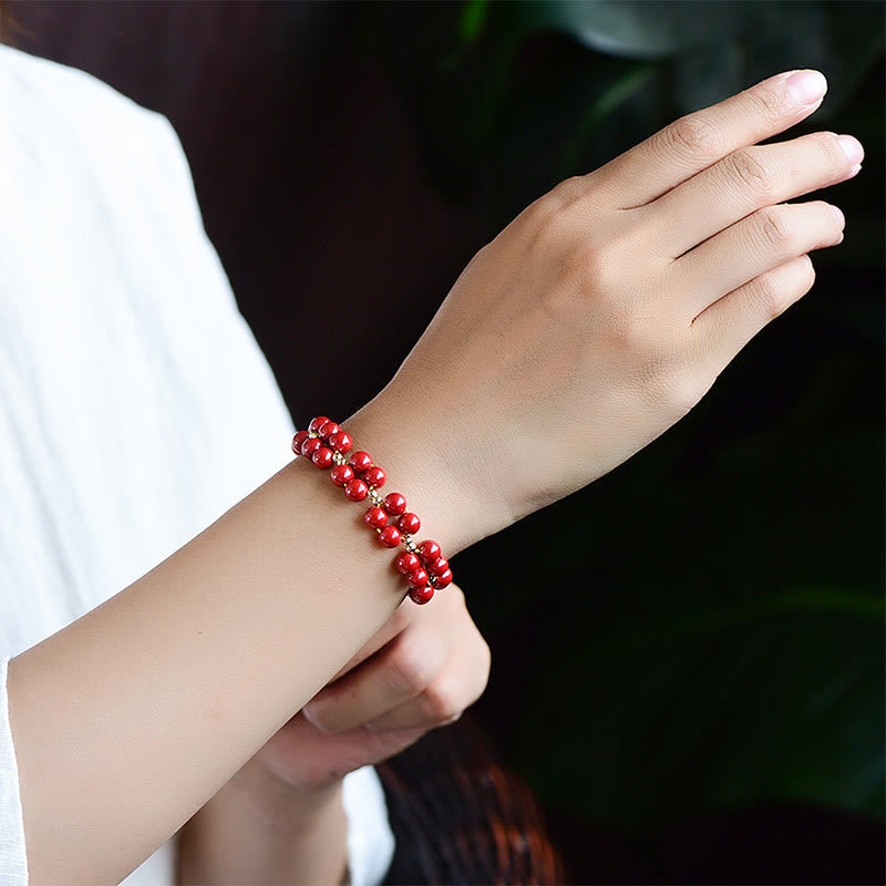 Natural Cinnabar Blessing Bracelet for Calm & Protection