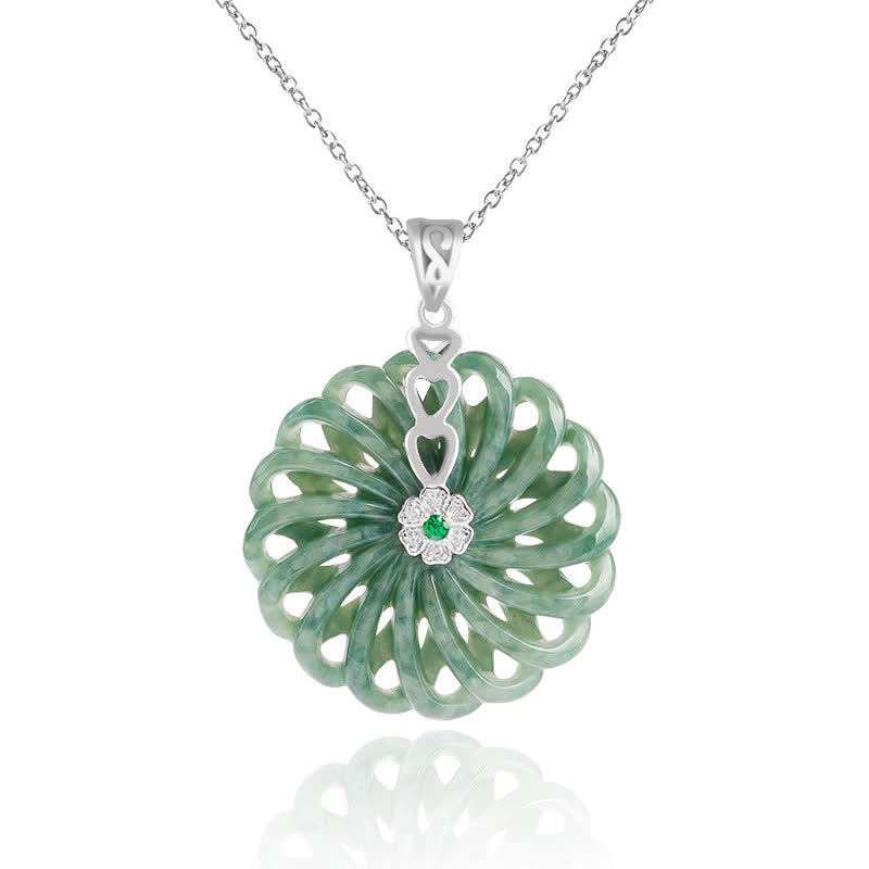 925 Sterling Silver Jade Necklace for Abundance and Peace
