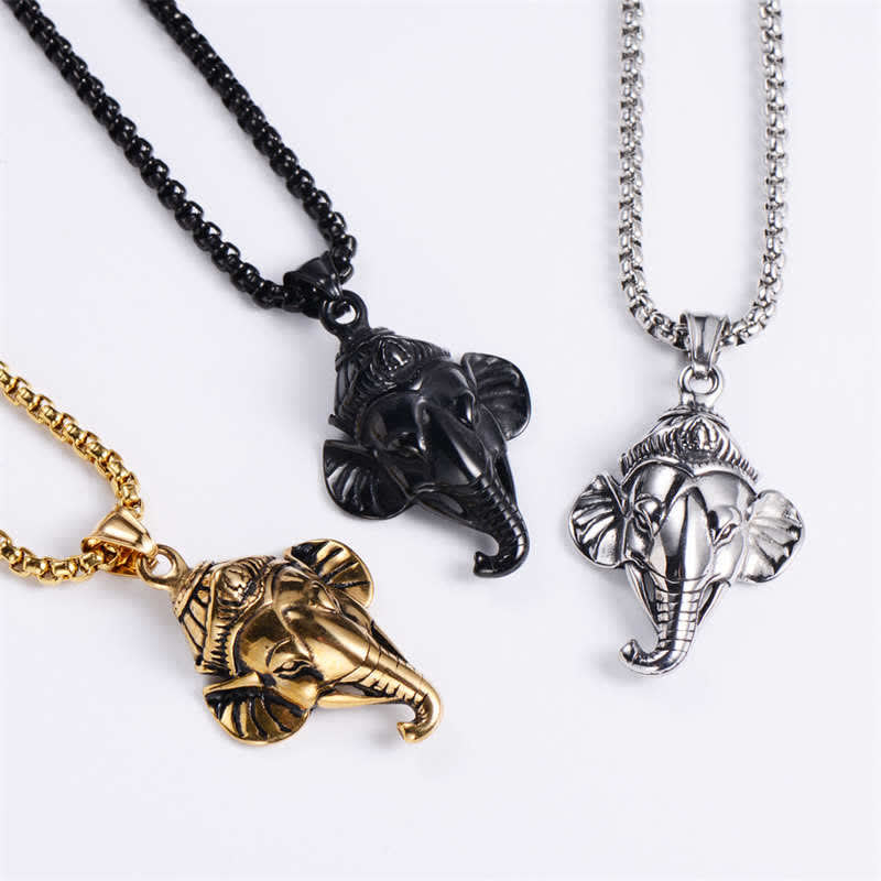 Ganesh Necklace Titanium Steel Pendant Protection Unisex