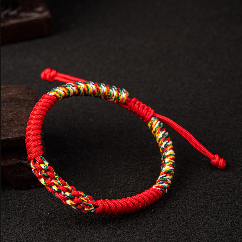 Handmade Red String Bracelet for Protection & Luck, Tibetan Style