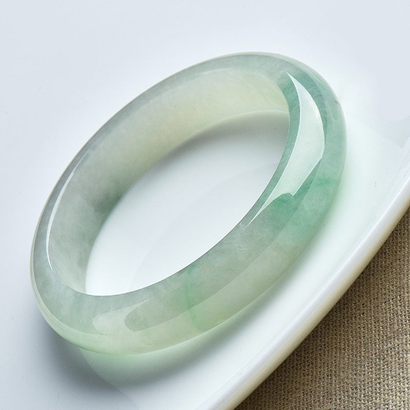Natural Jade Luck Bangle Bracelet - Prosperity & Healing