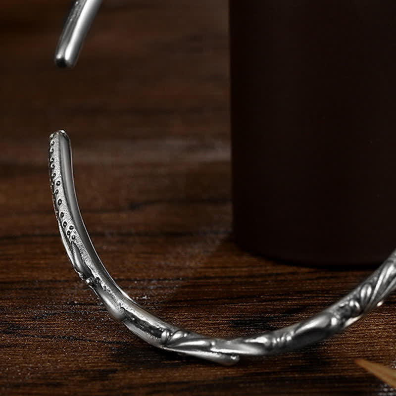 925 Sterling Silver Vine Engraved Protection Bracelet