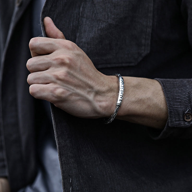 Adjustable Copper Om Mani Padme Hum Focus Cuff Bracelet