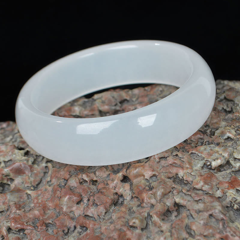 Golden Silk Jade Bangle Bracelet 58mm for Wealth & Luck