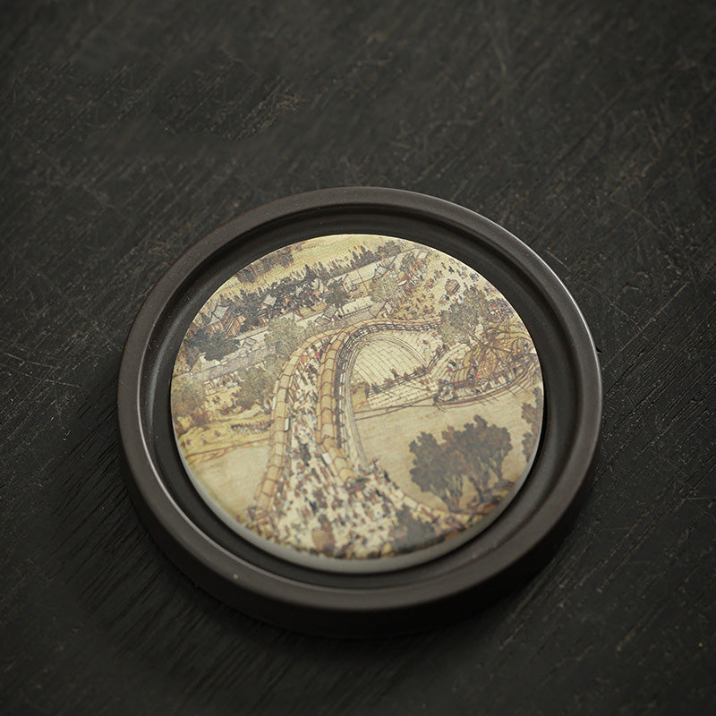 Ceramic Zen Tea Cup Mat 7.9cm | Natural Zen Decor