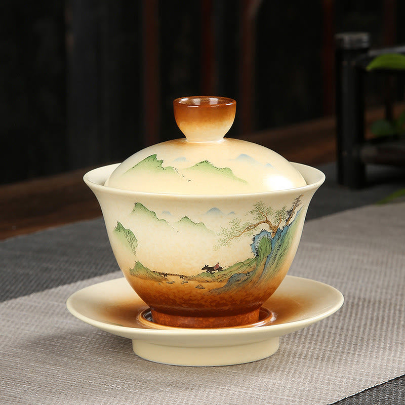 Ceramic Gaiwan Tea Cup With Lid | Zen Decor 100-130ml