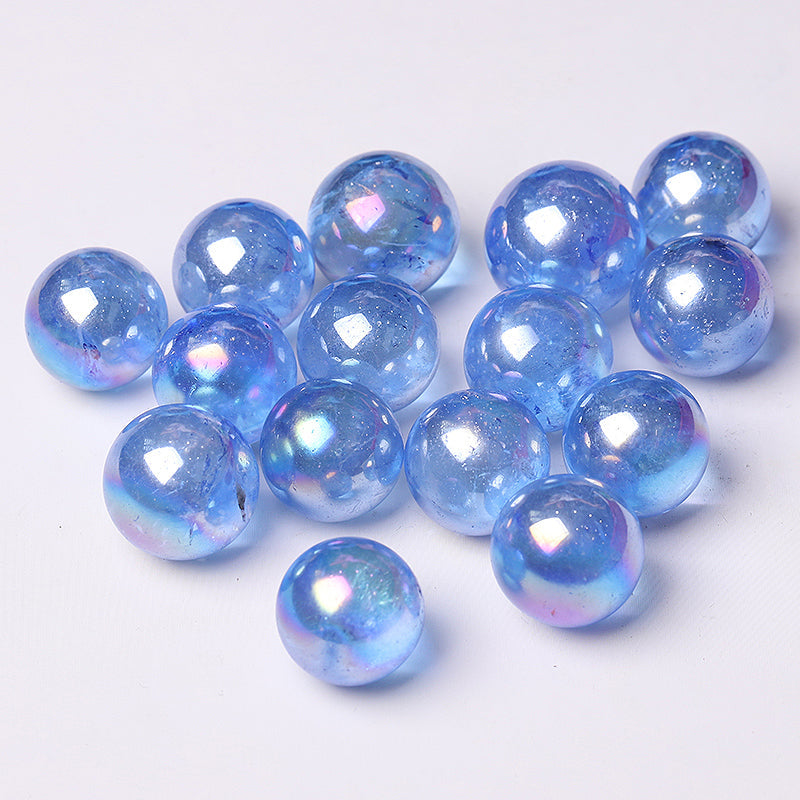Dark Blue Aura Healing Crystal Sphere 0.5-0.7 inches