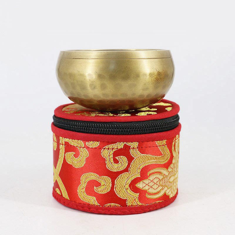 Tibetan Singing Bowl Storage Bag with Zipper Closure 14cm