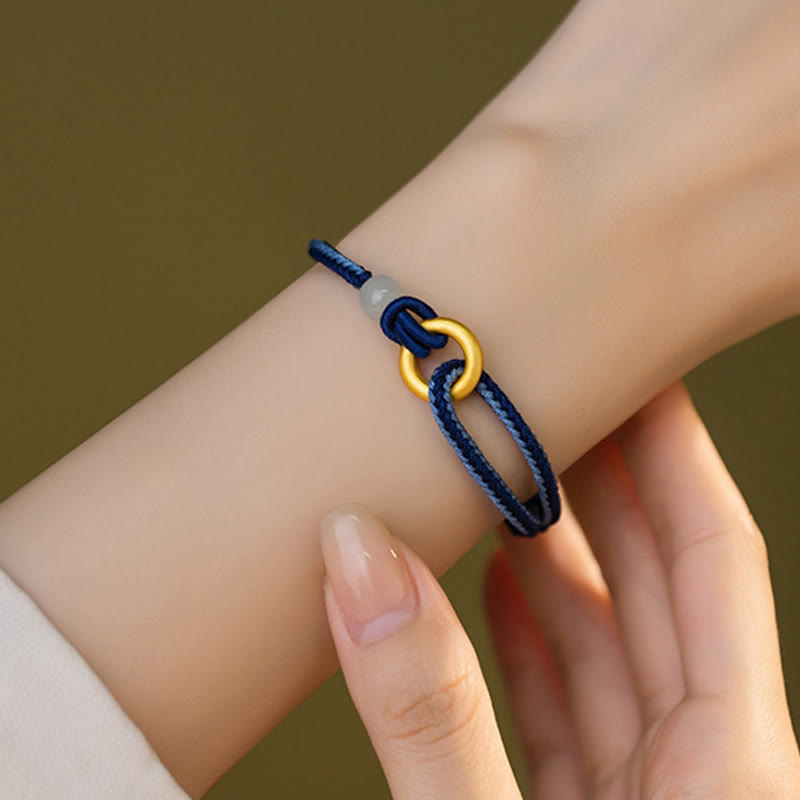 Hetian Jade Peace Buckle Bracelet 14-18cm | Sterling Silver