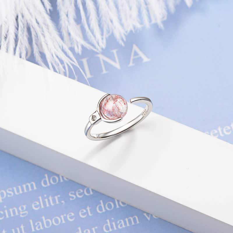 6mm Pink Crystal Soothing Ring Promoting Self-Love