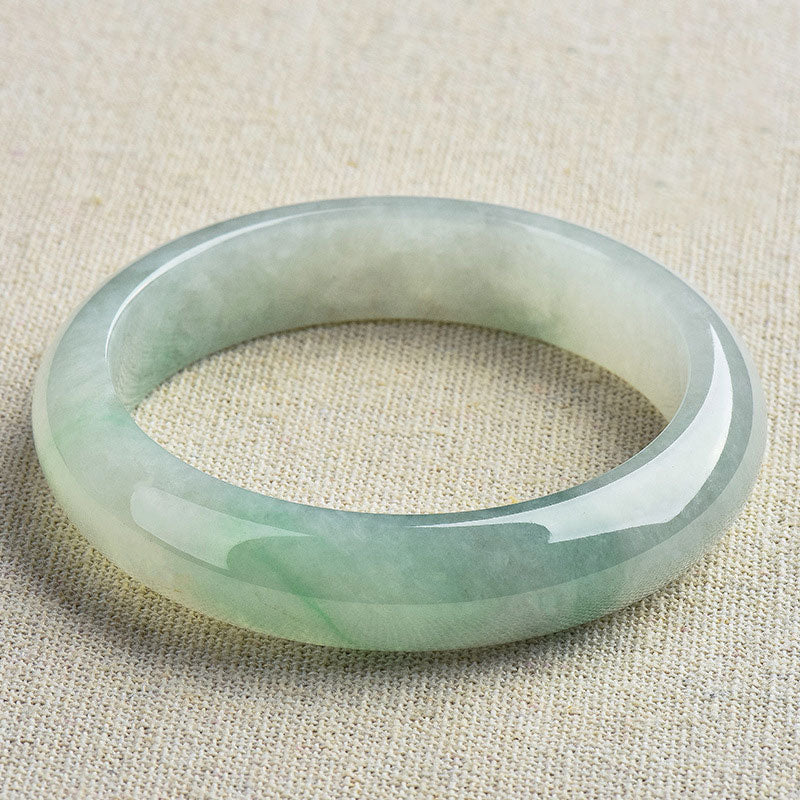 Natural Jade Luck Bangle Bracelet - Prosperity & Healing