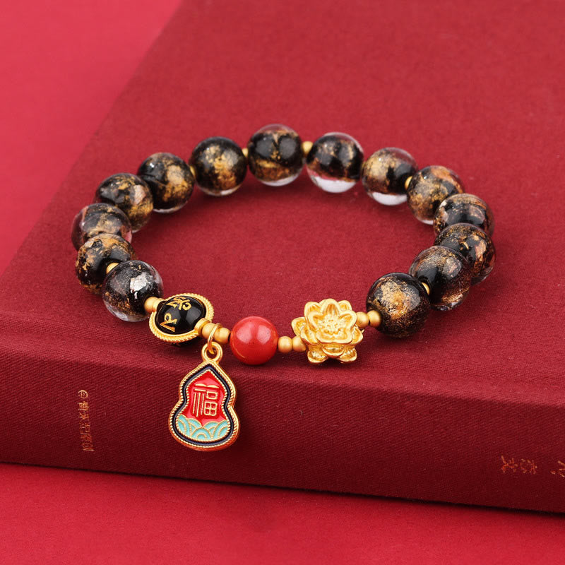 8mm Om Mani Padme Hum Bracelet | Liuli Glass Charm