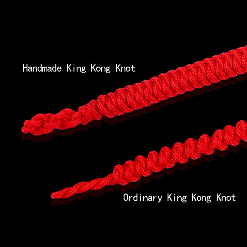 Multicolored Red String Bracelet with King Kong Knot for Protection