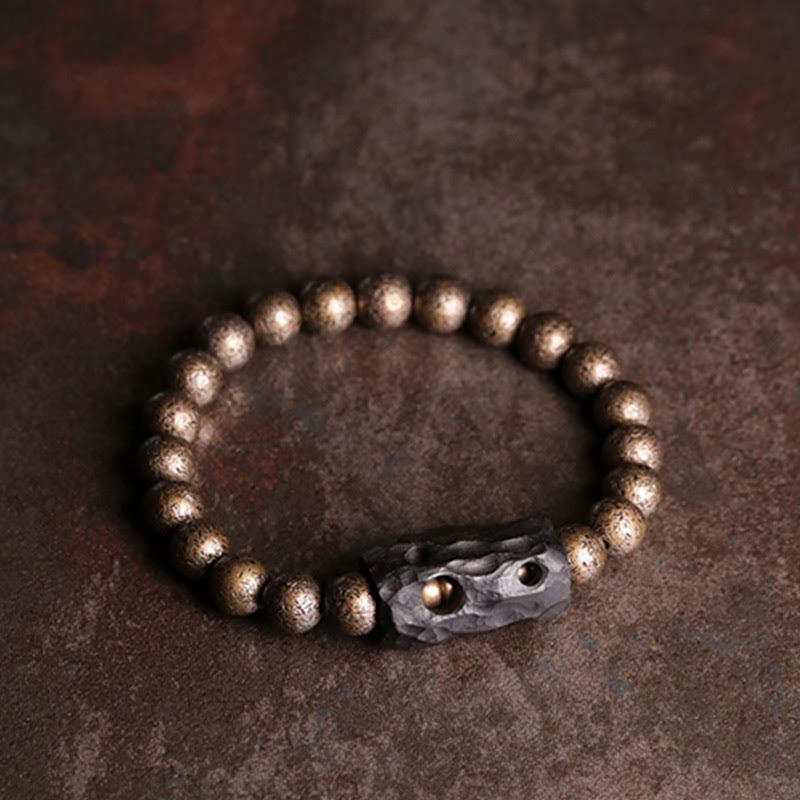 Unisex Ebony Wood Copper Balance Spiritual Bracelet 15cm