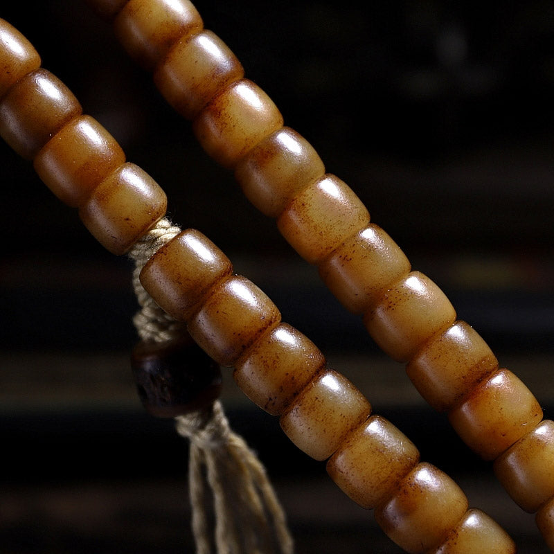 10mm Yak Bone Wrist Mala for Strength, Balance & Protection
