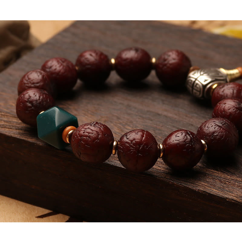 Unisex Bodhi Seed Tibetan Wrist Mala | Luck & Wealth Charm