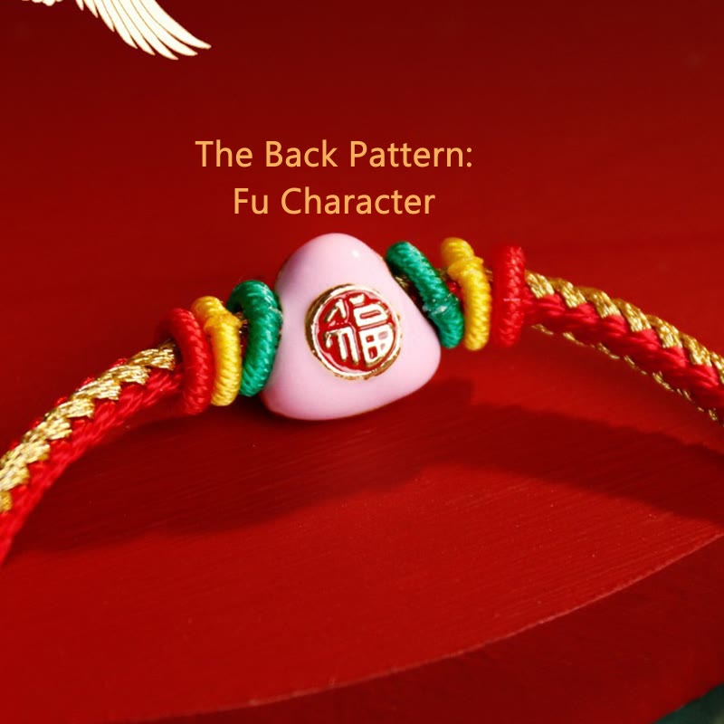 Colorful Rope Fu Character Luck Handmade Bracelet