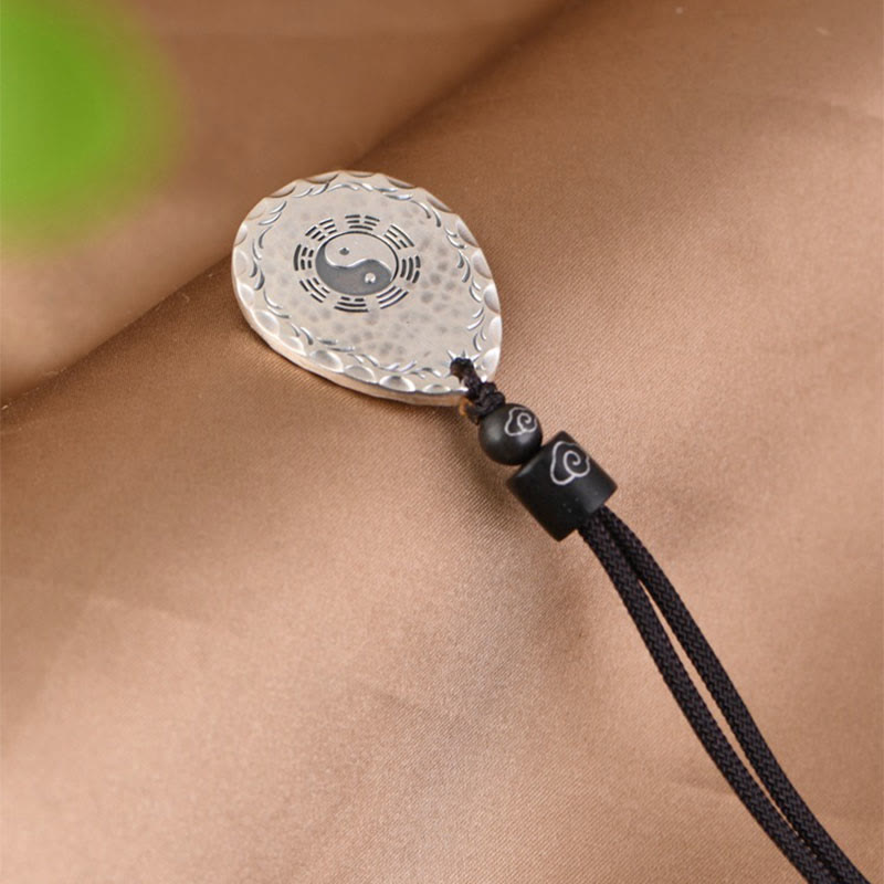 Vintage 999 Sterling Silver Yin Yang Bagua Pendant Necklace - Balance & Harmony