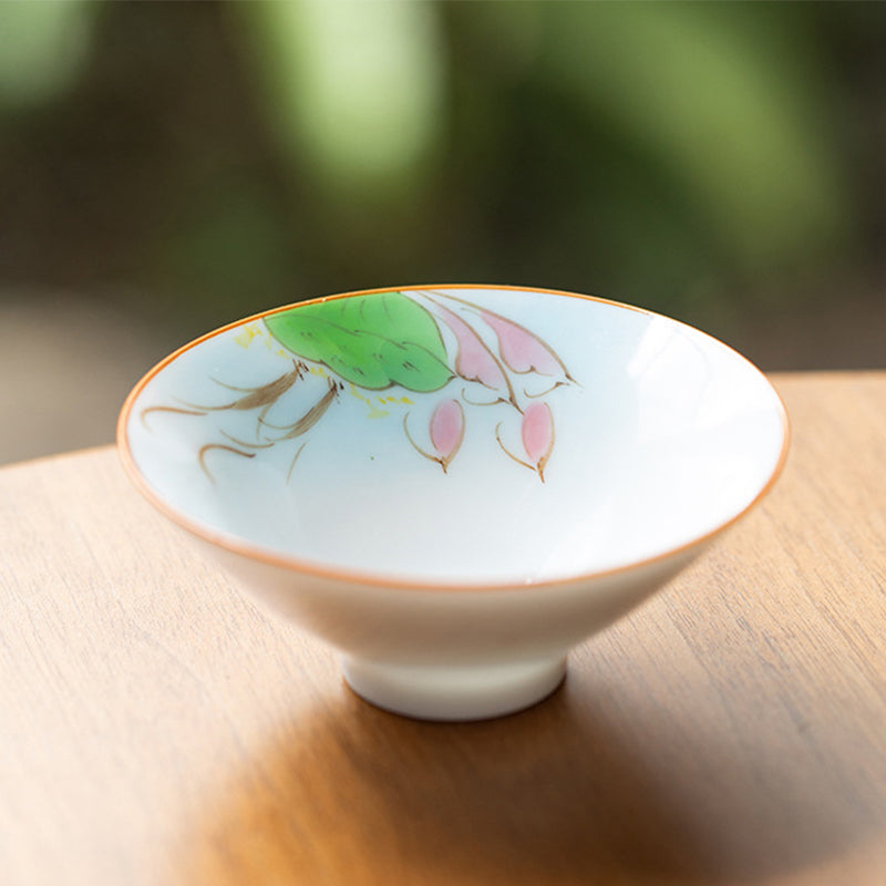 Mandala Koi Fish Lotus Ceramic Tea Cup 50ml Harmony