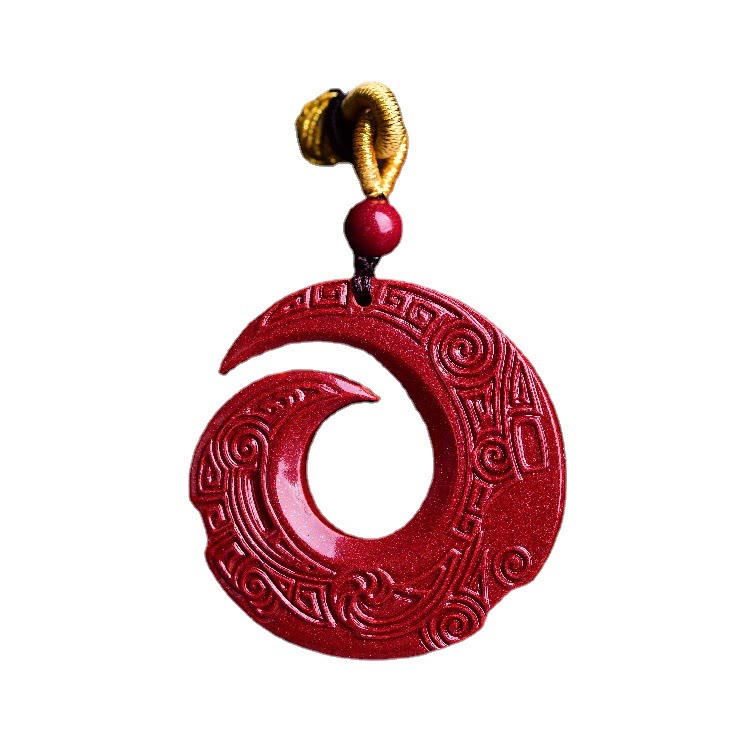 Unisex Cinnabar Blessing Necklace Pendant | Luck Design