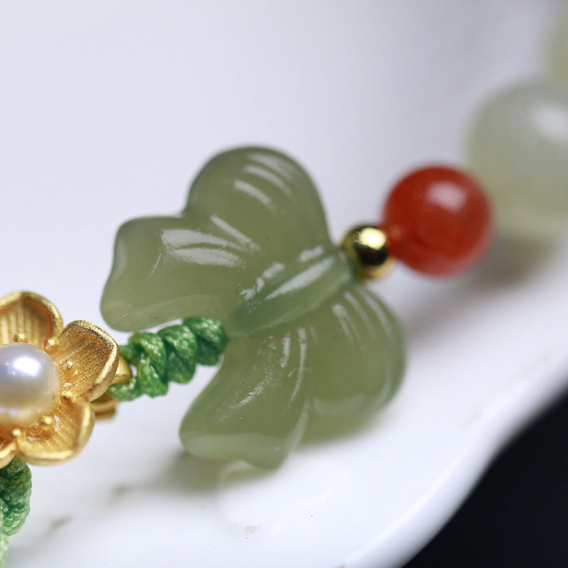 Jade Butterfly Luck Bracelet in 925 Sterling Silver