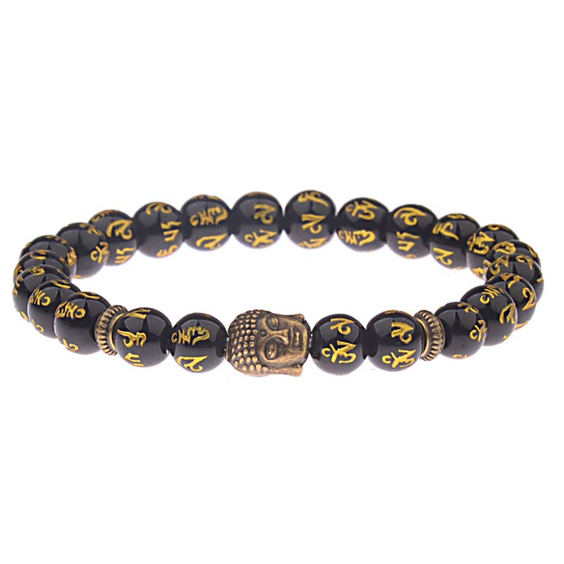 8mm Tibetan Buddha Mantra Bracelet for Mindfulness