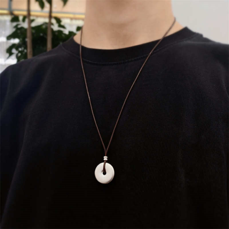 999 Sterling Silver Spiritual Peace Buckle Necklace 18mm Pendant