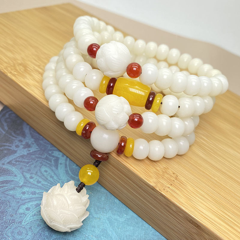 Unisex 7*9mm Bodhi Seed Mala Bracelet for Protection