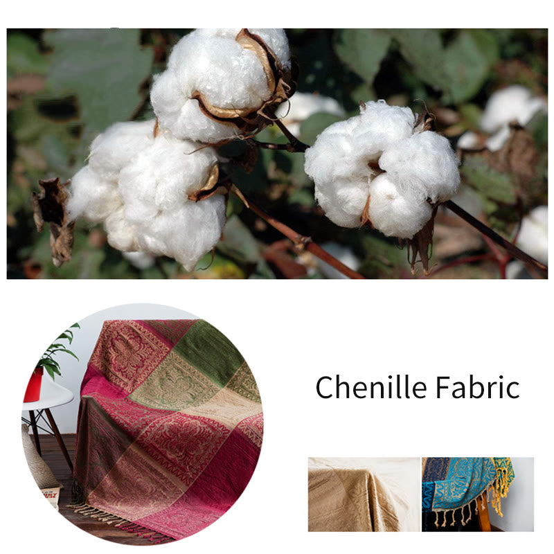 150cm Tibetan Spiritual Textile Blanket Multicolored Flowers