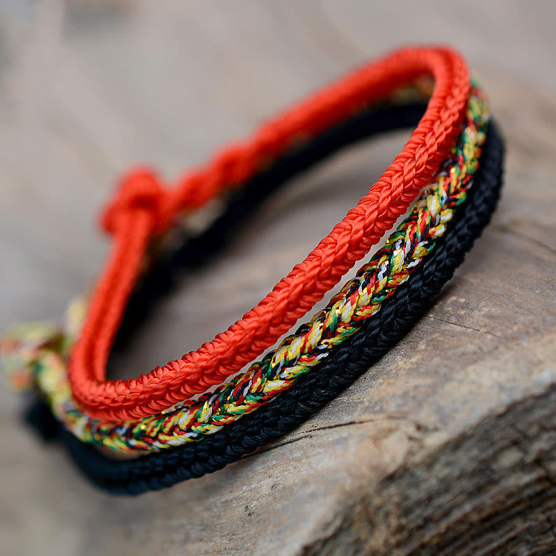 Handmade Red String Eight Thread Peace Knot Bracelet