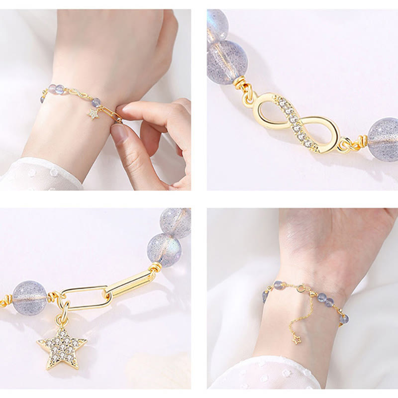 14K Gold Plated Strawberry Quartz Eternal Love Bracelet