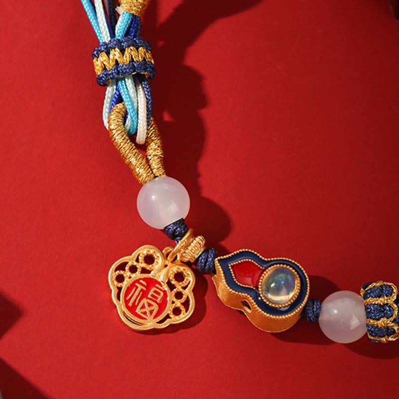 Sterling Silver Spiritual Gourd Blessing Bracelet 15-19cm