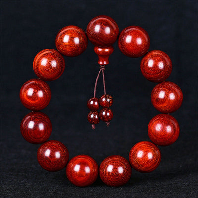 8mm Small Leaf Red Sandalwood Balance Bracelet