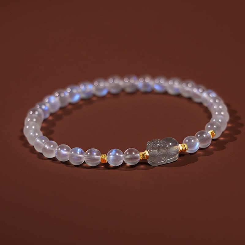 Moonstone Love & Calm Healing Bracelet 925 Silver Gold Plated