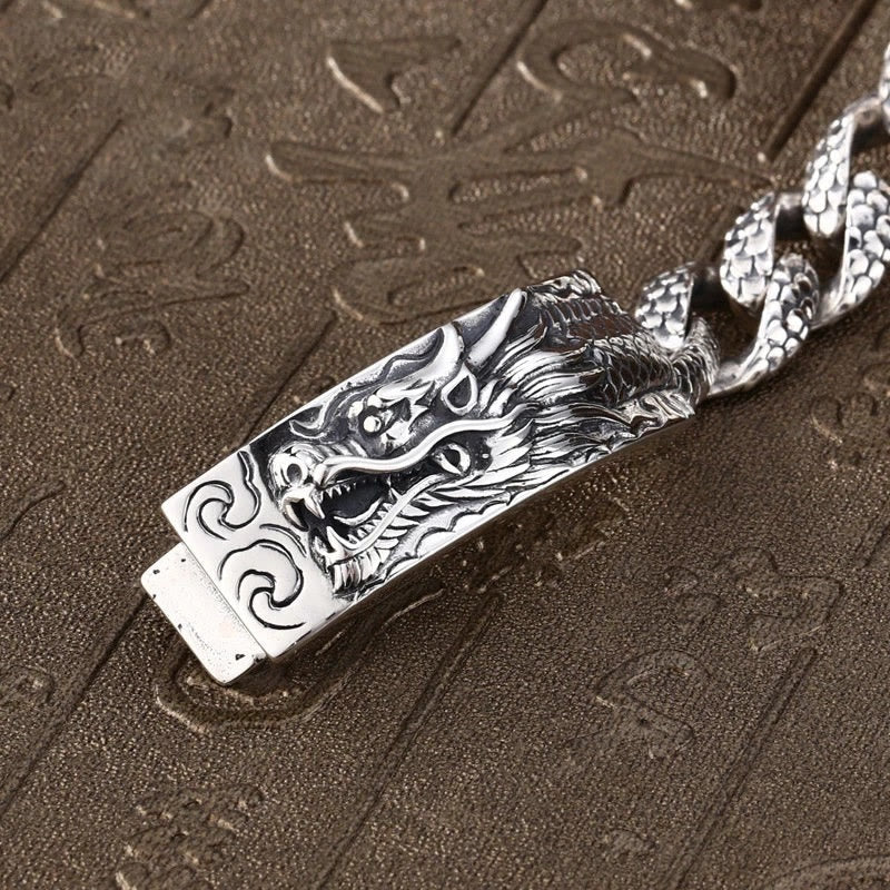 Mens Copper Dragon Scale Protection Bracelet 20cm