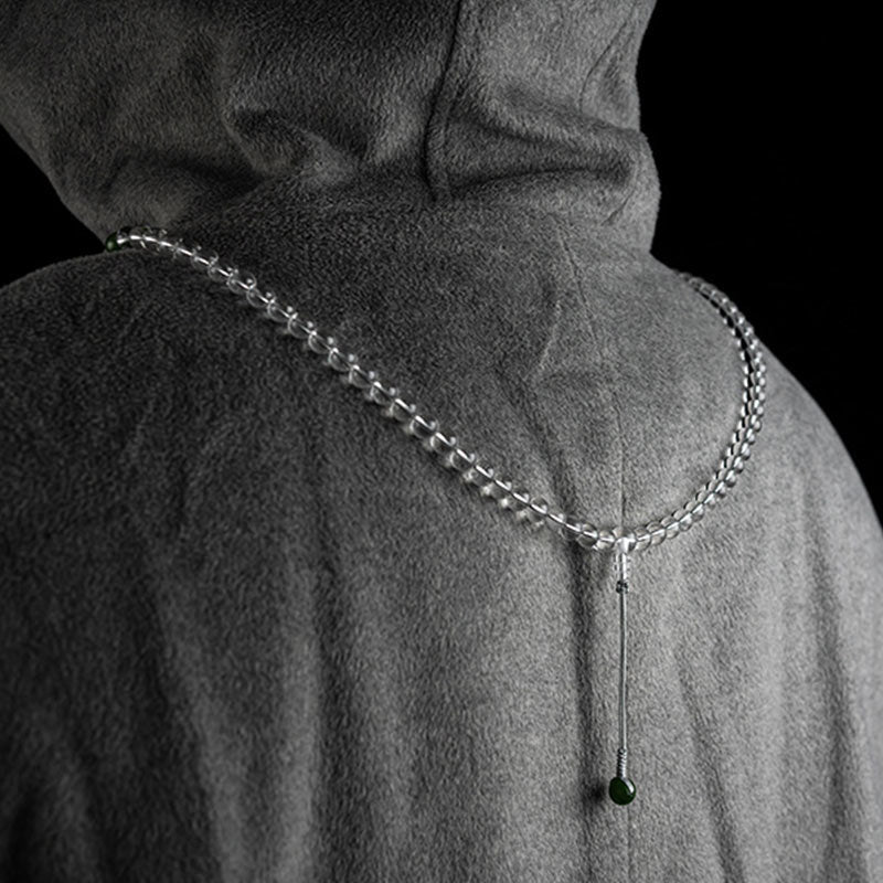 108 Beads White Crystal Jade Gemstone Mala Bracelet for Meditation