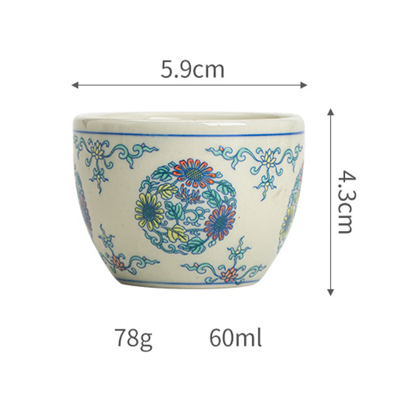 60ml Koi Fish Arowana Ceramic Teacup for Zen Decor