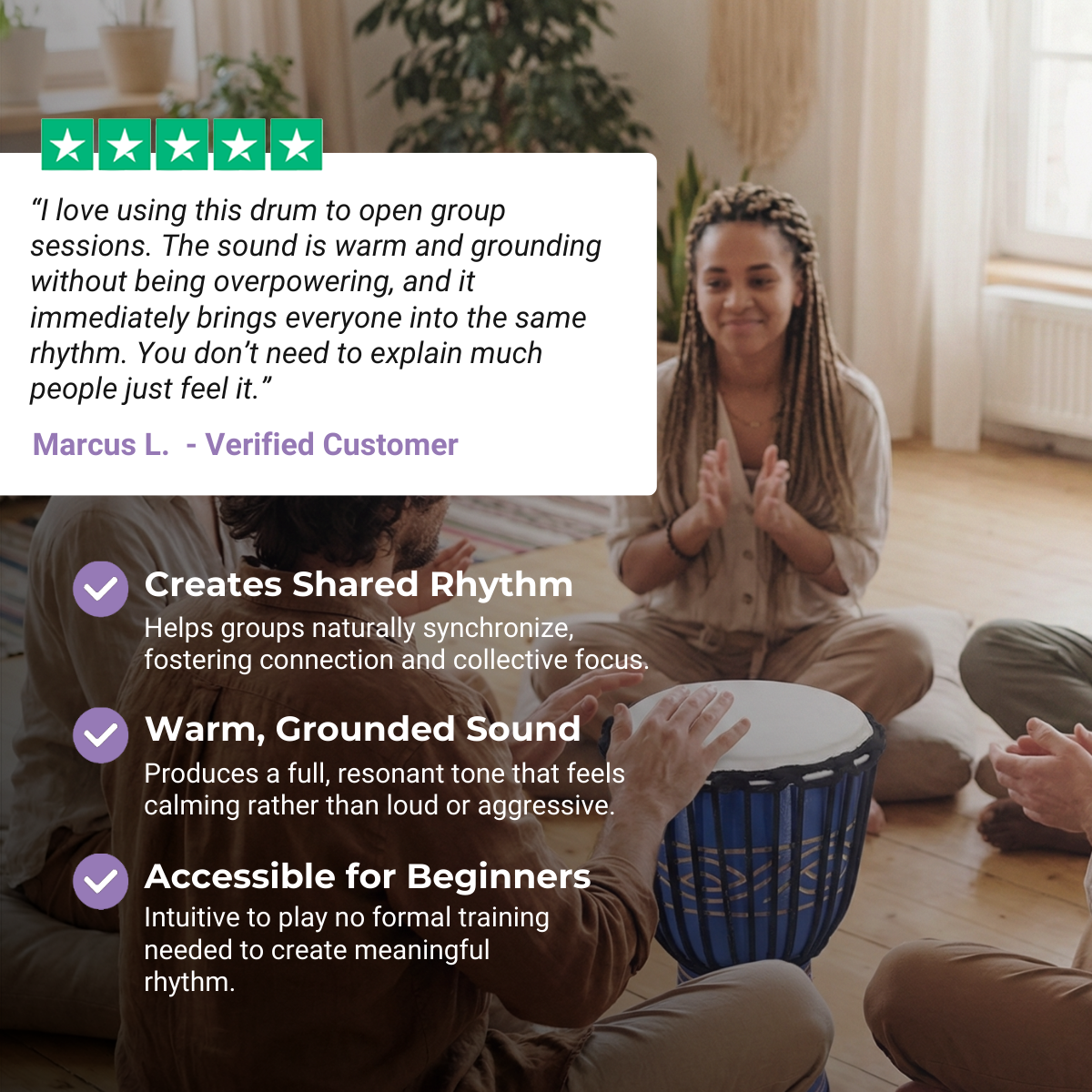 Djembe African Hand Drum for Beginner - Percussion