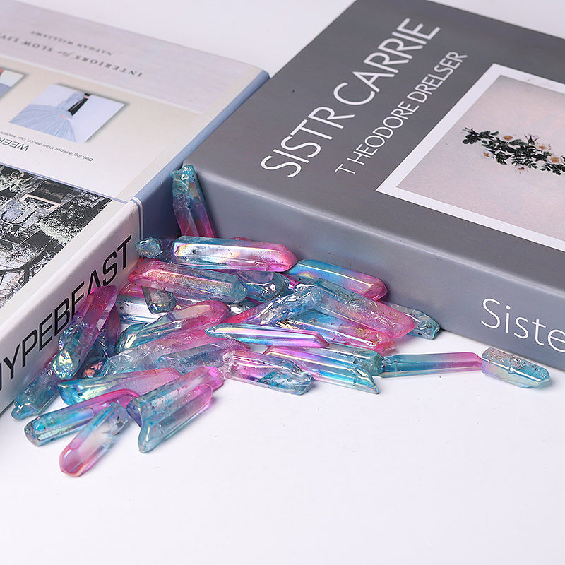 Double Colored Aura Angel Crystal Points 1.2-1.7in Healing