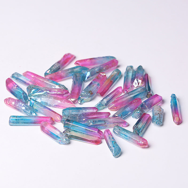 Double Colored Aura Angel Crystal Points 1.2-1.7in Healing