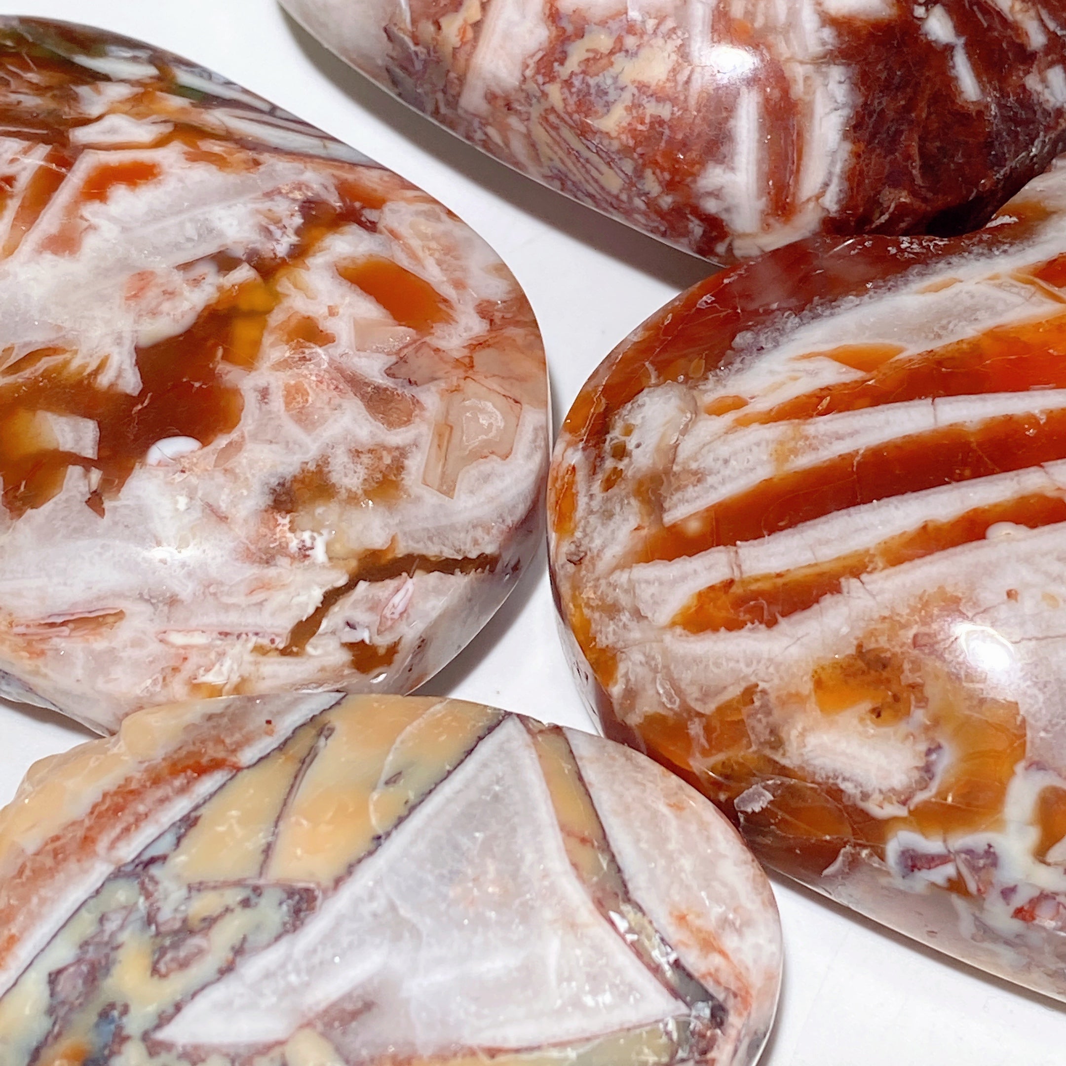 Dragon Agate Heart Palm Stone 2.0-2.6" Healing Crystal