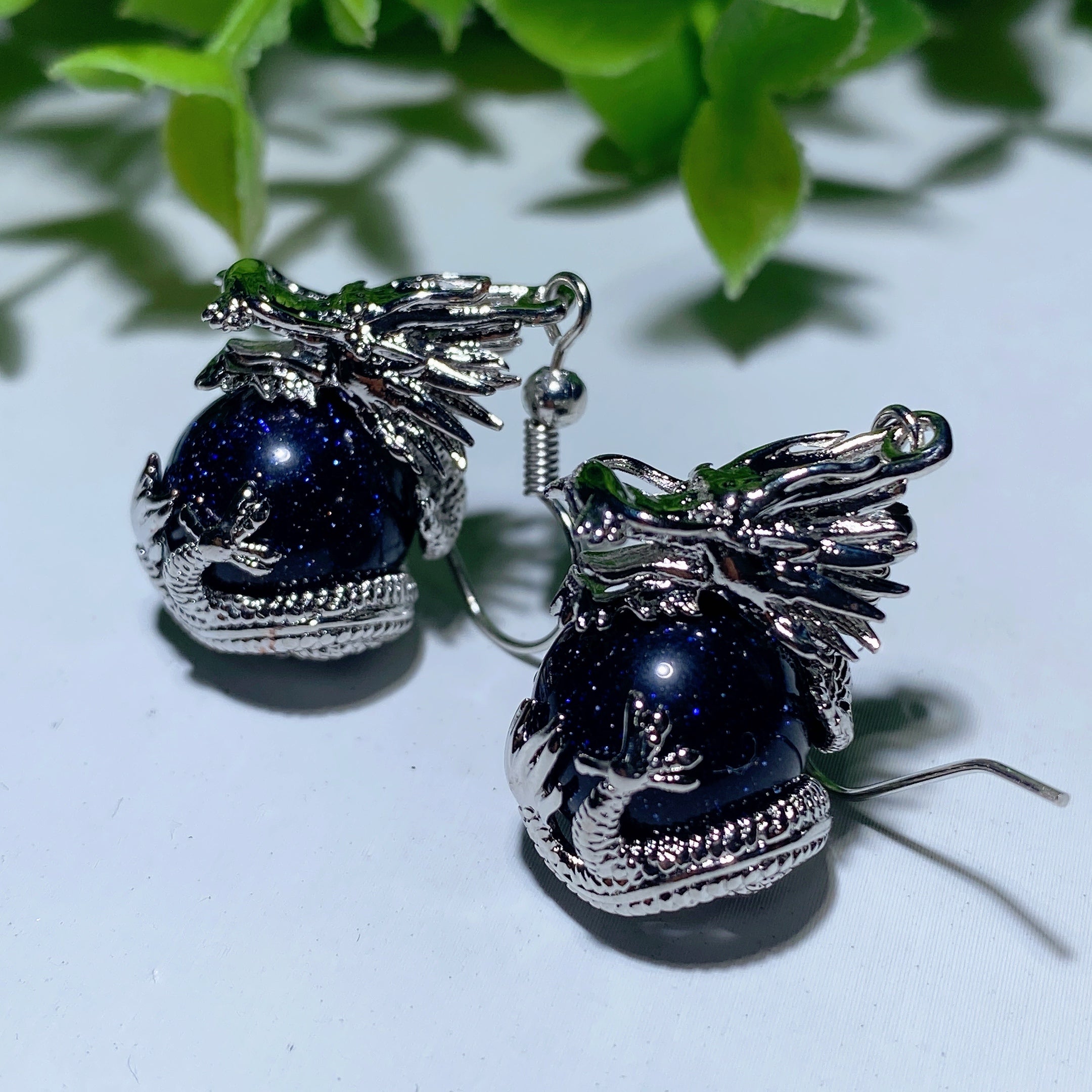 Dragon Earrings with Mixed Crystals | Healing Jewelry