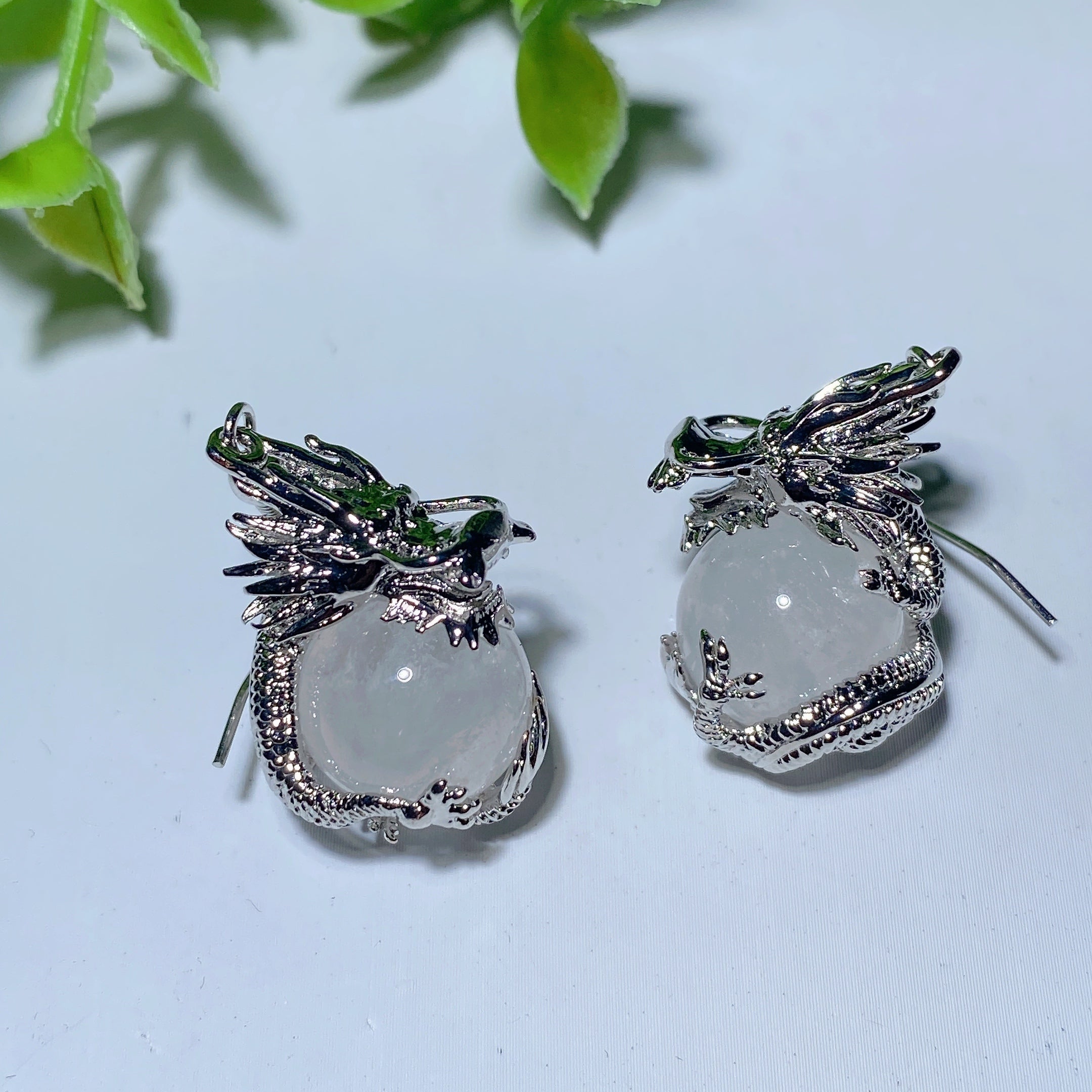Dragon Earrings with Mixed Crystals | Healing Jewelry