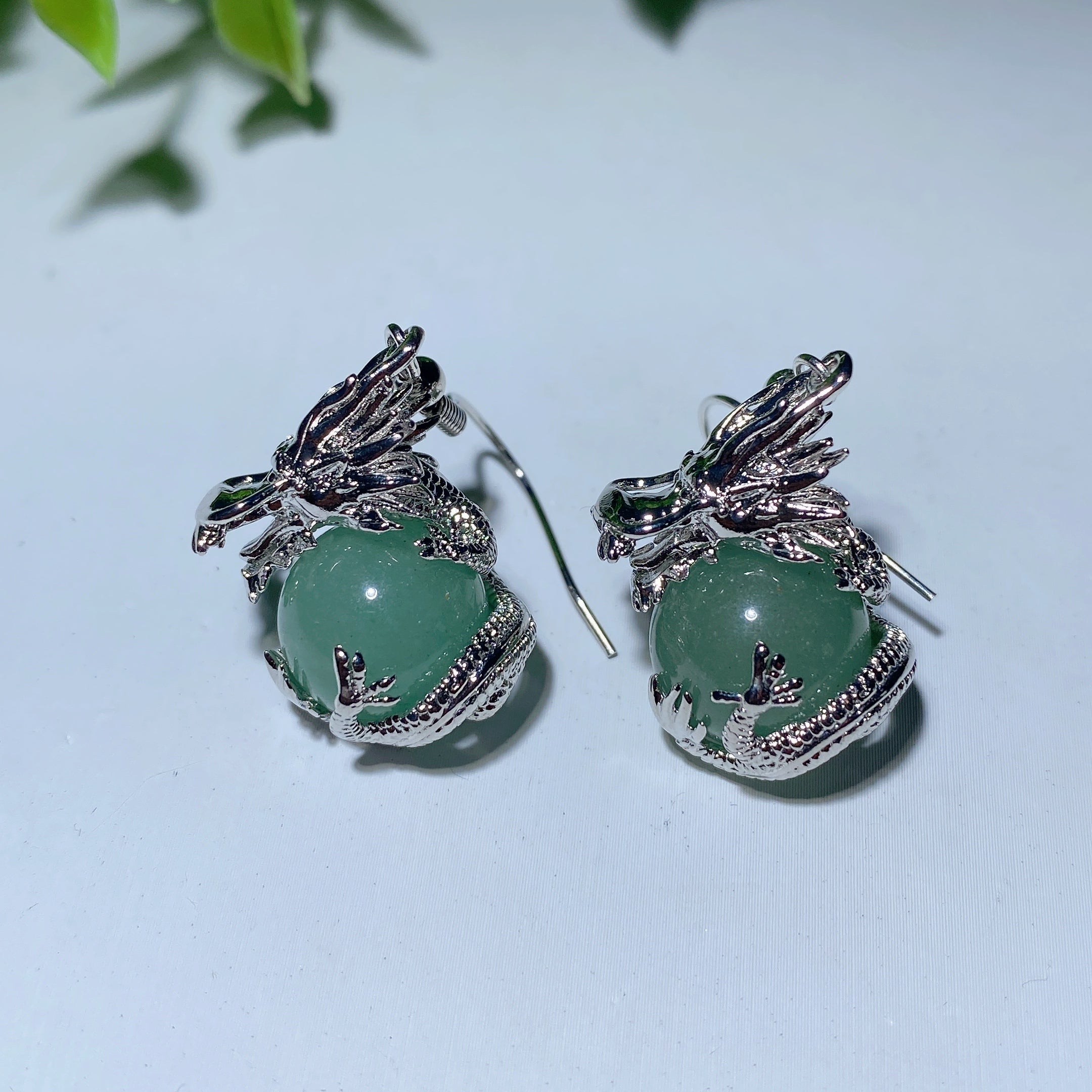 Dragon Earrings with Mixed Crystals | Healing Jewelry