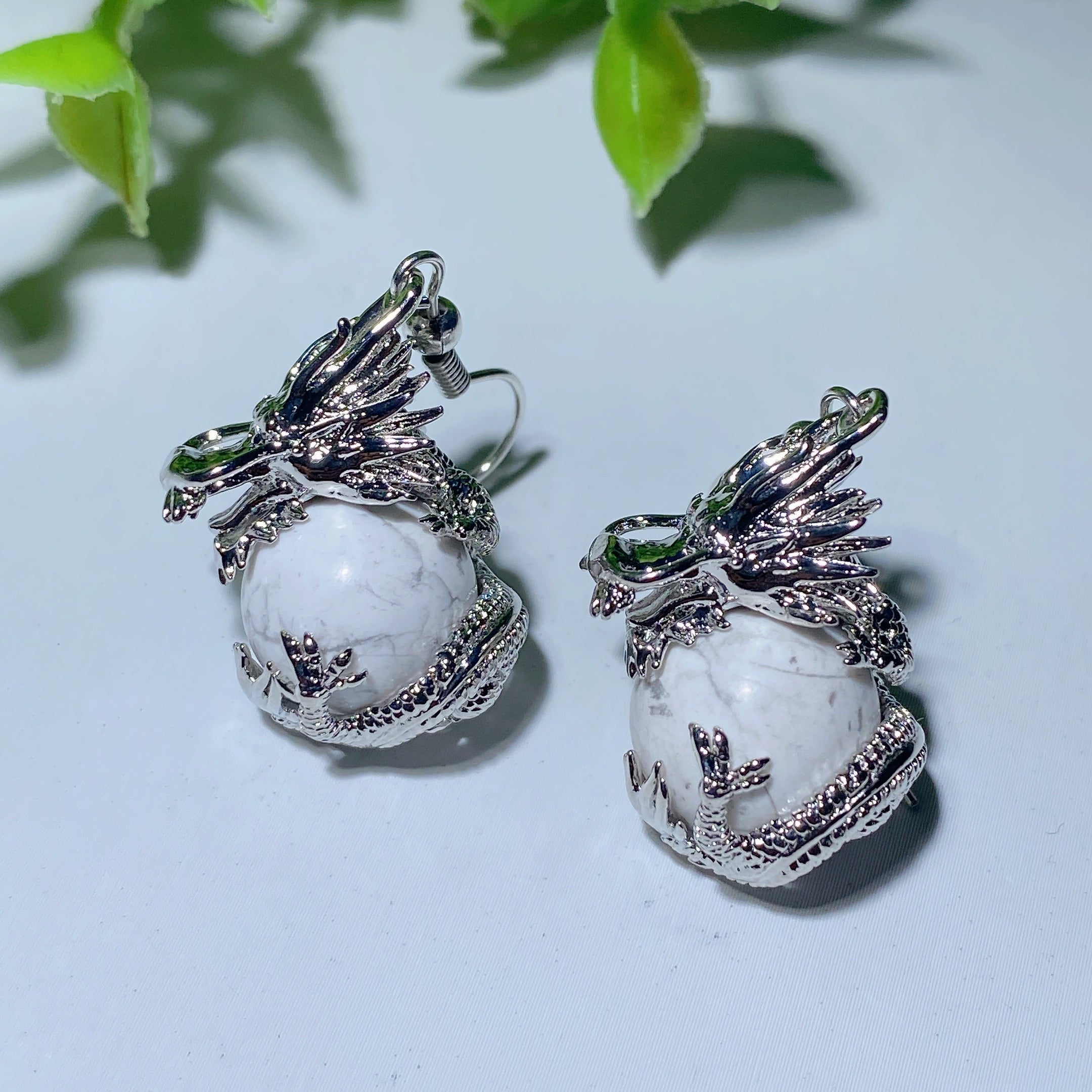 Dragon Earrings with Mixed Crystals | Healing Jewelry