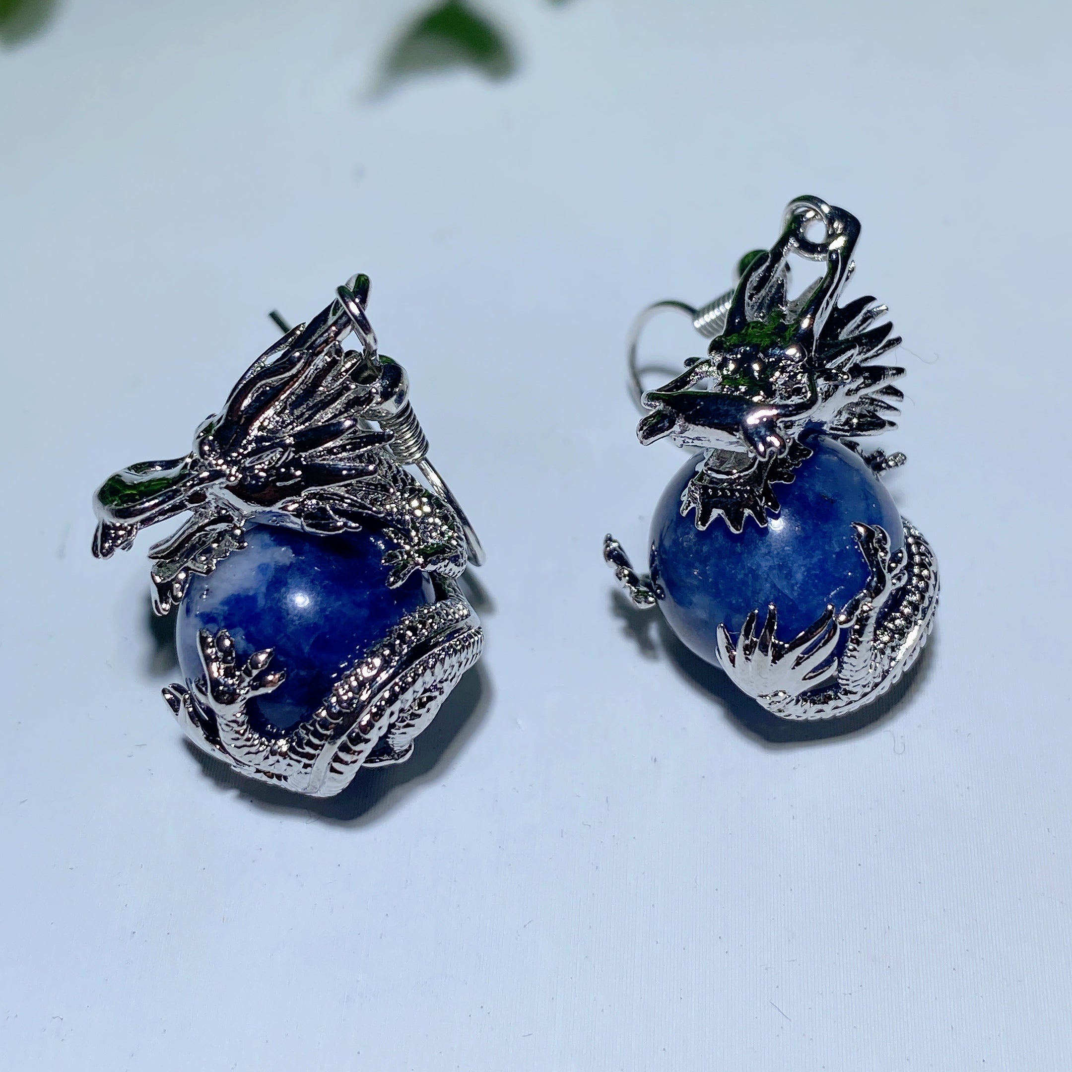 Dragon Earrings with Mixed Crystals | Healing Jewelry