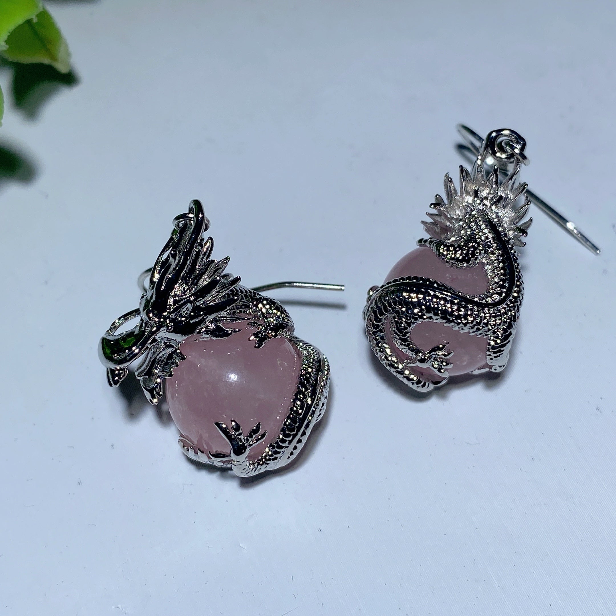 Dragon Earrings with Mixed Crystals | Healing Jewelry