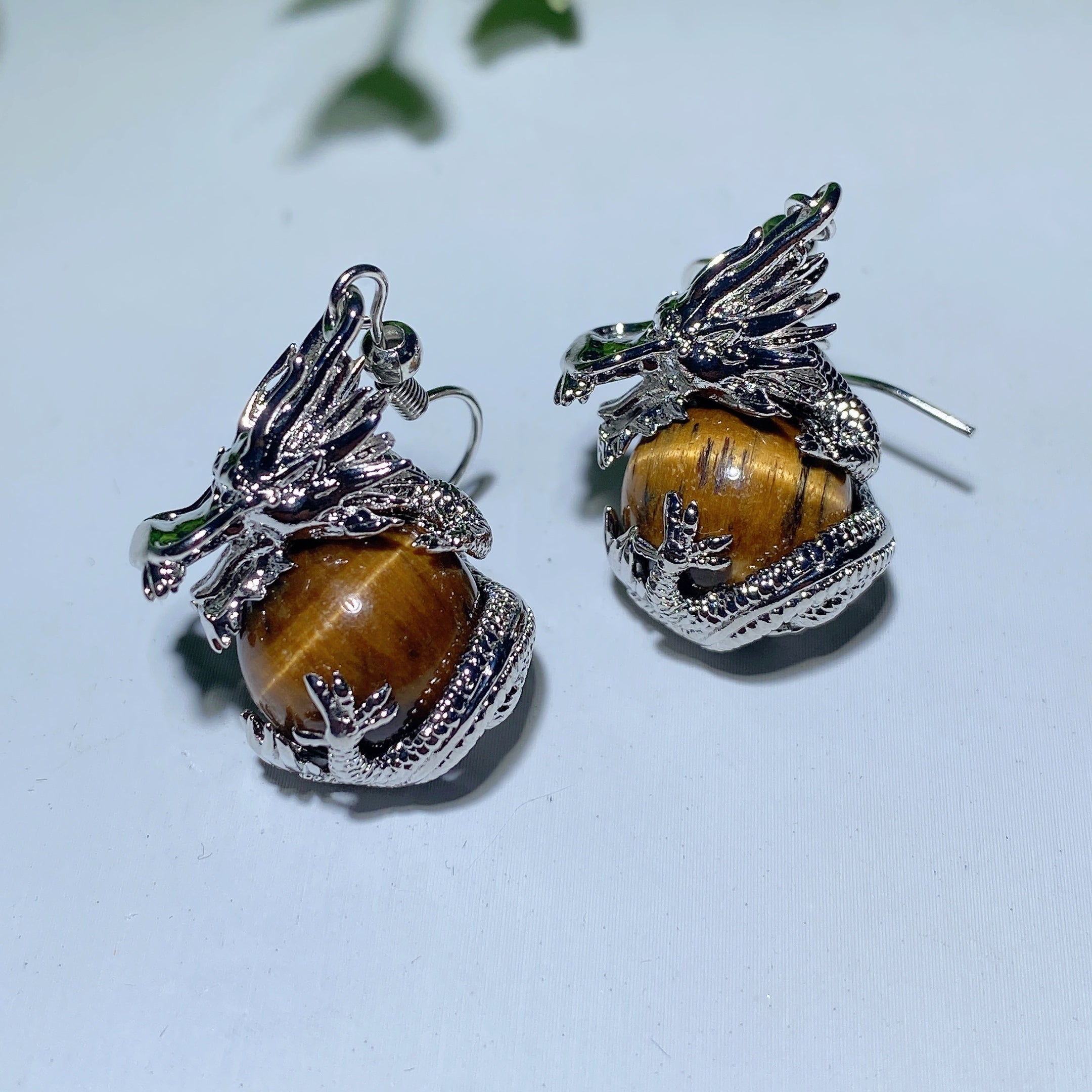 Dragon Earrings with Mixed Crystals | Healing Jewelry