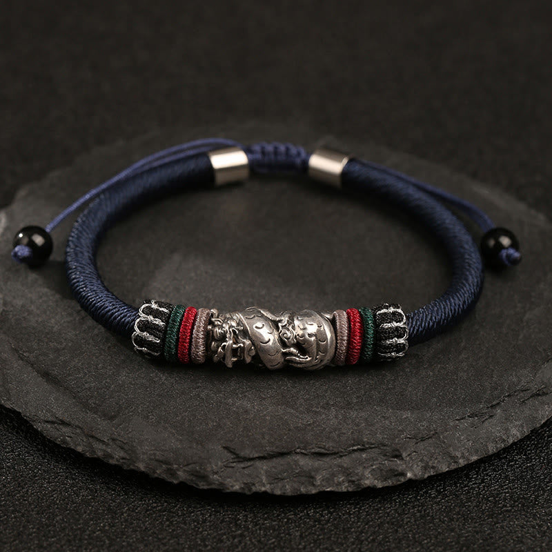 Dragon Luck Rope Bracelet for Protection | 925 Silver