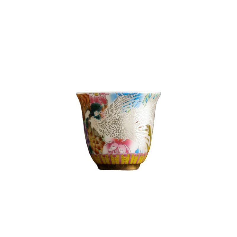 Dragon & Phoenix Ceramic Teacup 50ml | Zen Decor